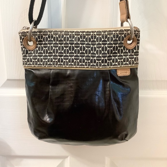 Fossil Key-per Black Coated Canvas Crossbody Bag - Picture 3 of 16